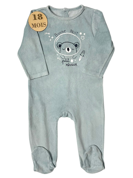 Pyjama velours bleu-gris, Pat & Ripaton