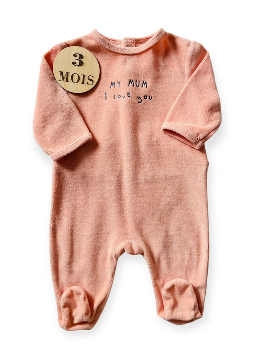 Pyjama velours, rose/ orangé, Kiabi