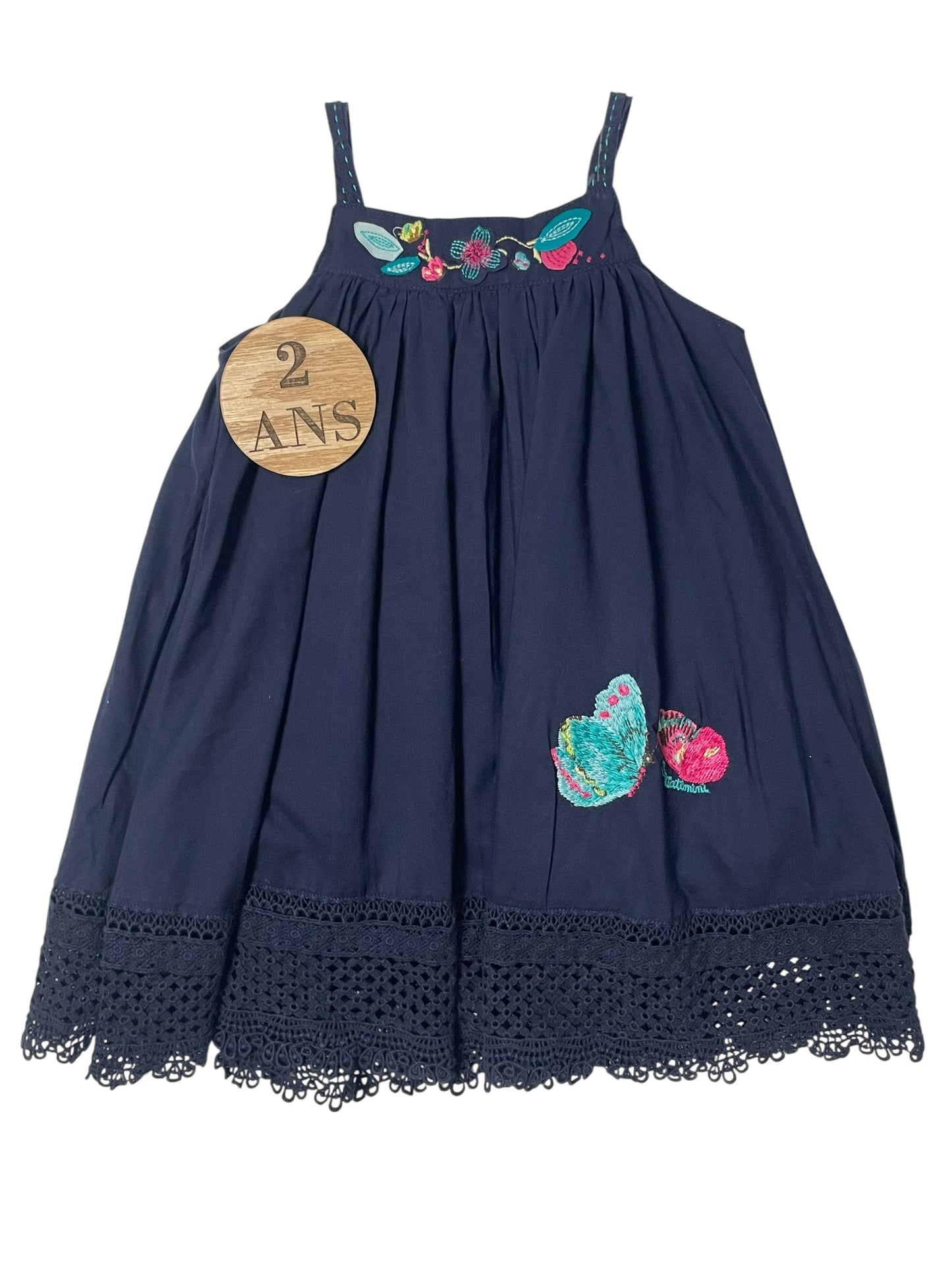 Robe bleu-nuit, doublée, Catimini