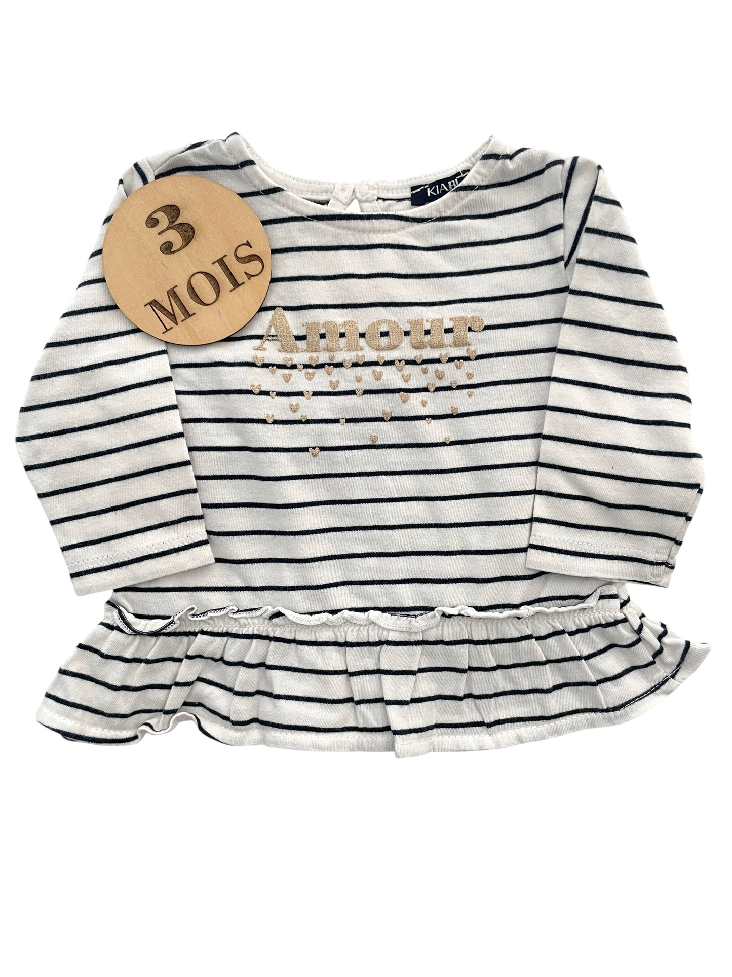 Blouse rayée, amour, Kiabi