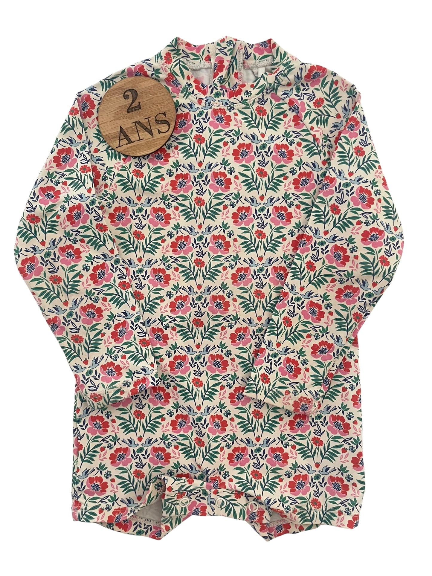 Maillot de bain combinaison, fleurie, Bout’chou