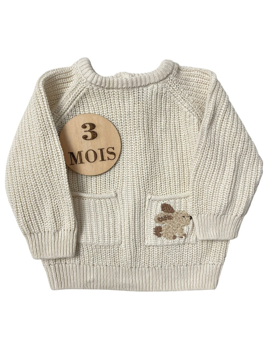 Pull en mailles, crème, Kiabi