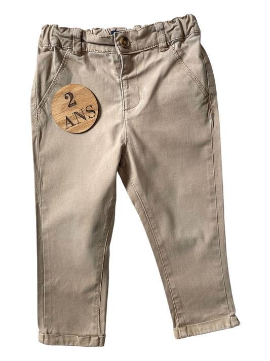 Pantalon en toile beige, Kiabi