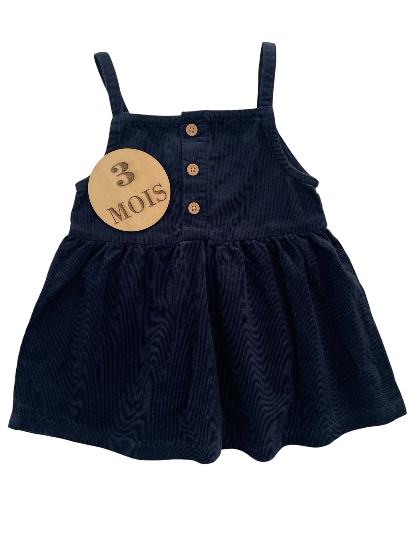 Robe salopette, velours côtelé, bleu-nuit, Primark