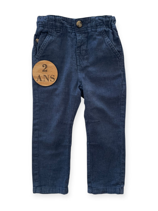 Pantalon en toile, bleu, Kiabi