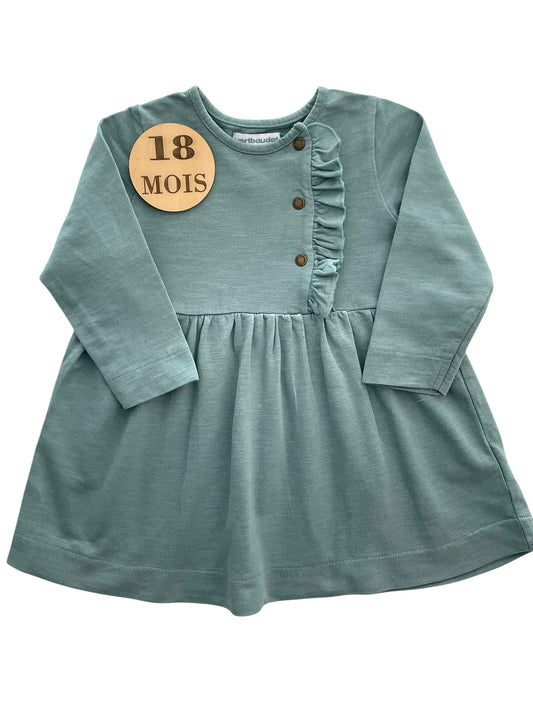 Robe molleton, bleue, Vertbaudet