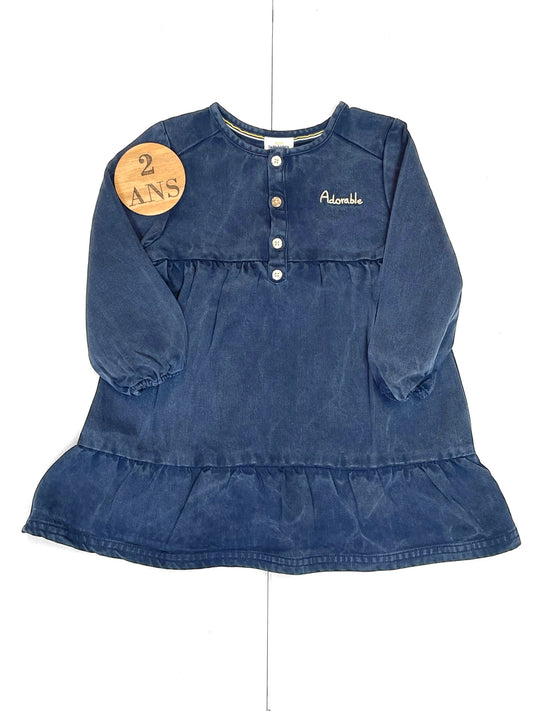 Robe grise en jean, souple, TAO