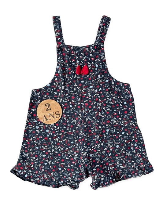 Salopette short en molleton, fleurie, Terre de Marins