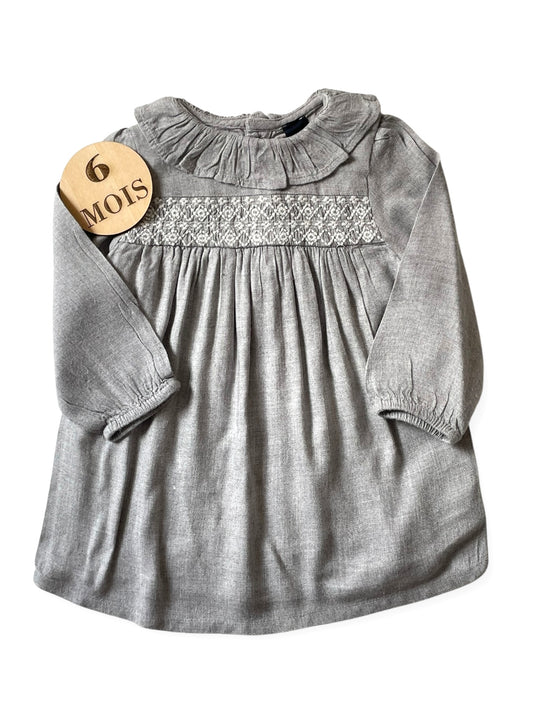 Robe grise, doublée, Kiabi