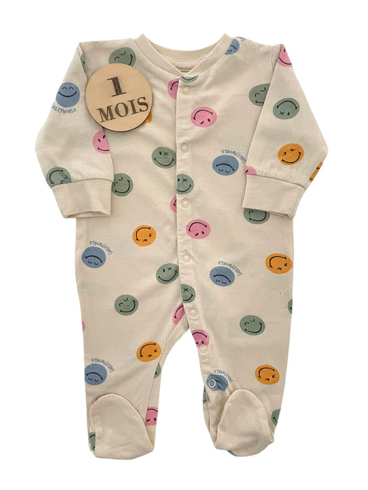 Pyjama coton a pois, Smiley Baby