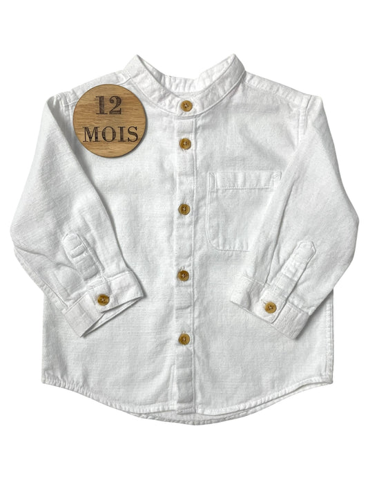 Chemise blanche, lin melangé, Zara