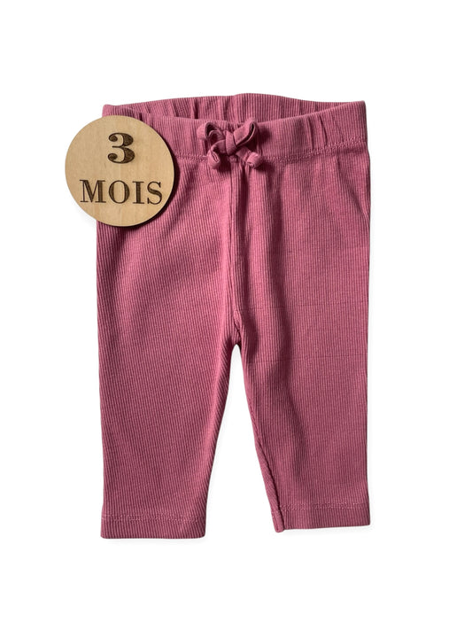 Legging côtelé rose, Doppo Doppo