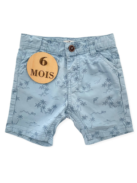 Short en toile bleu clair, Gémo