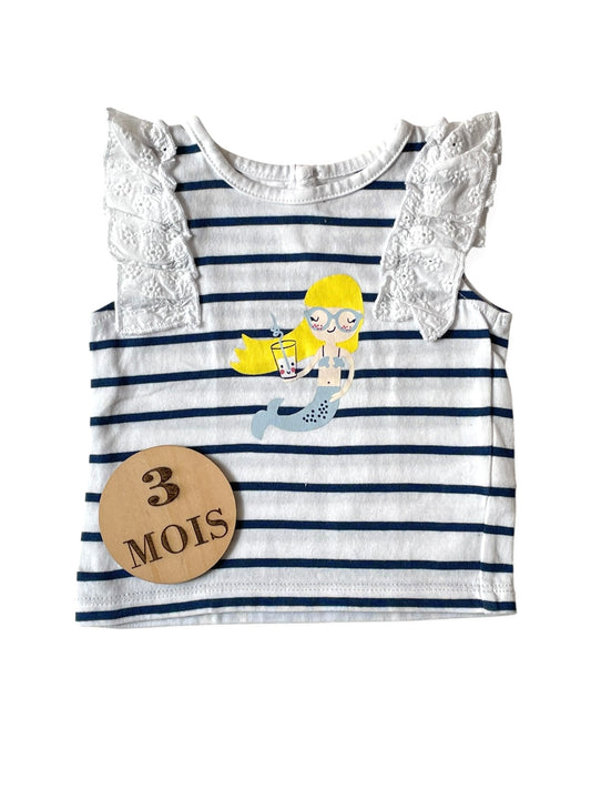 Tee-shirt rayé, sirène, Vertbaudet