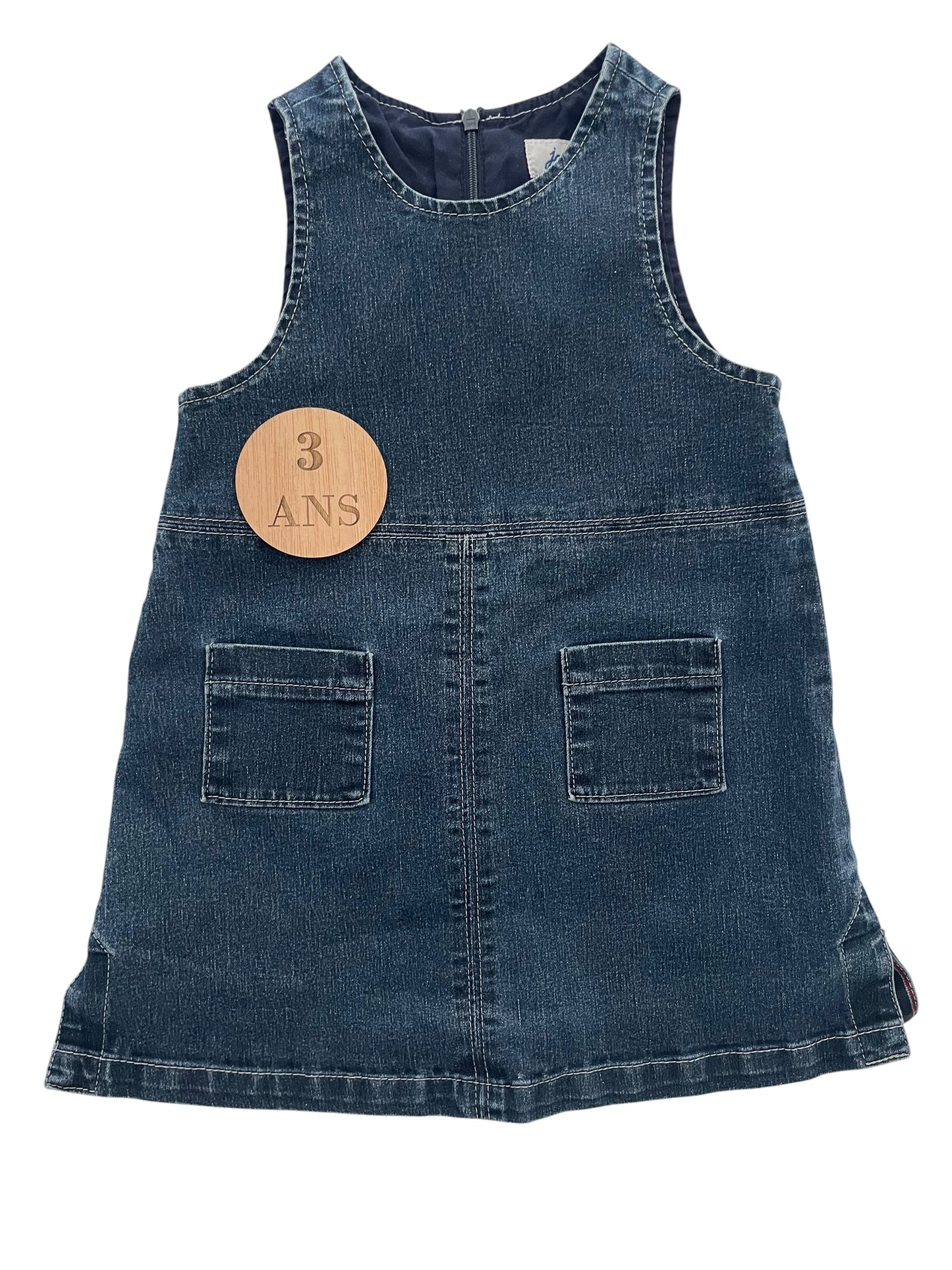 Robe salopette en jean, vintage, Jacadi