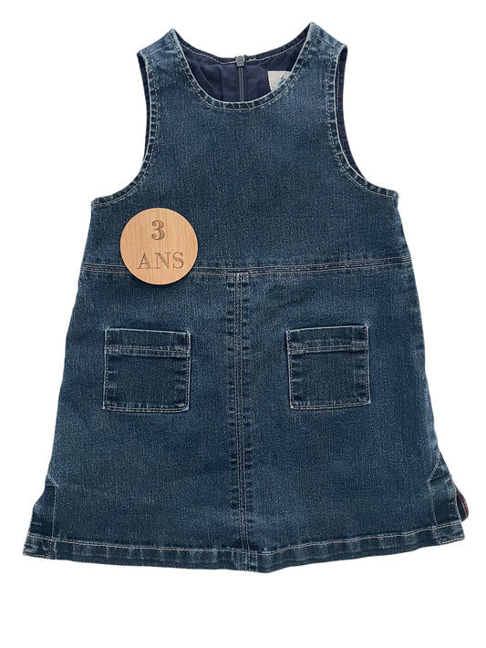 Robe salopette en jean, vintage, Jacadi