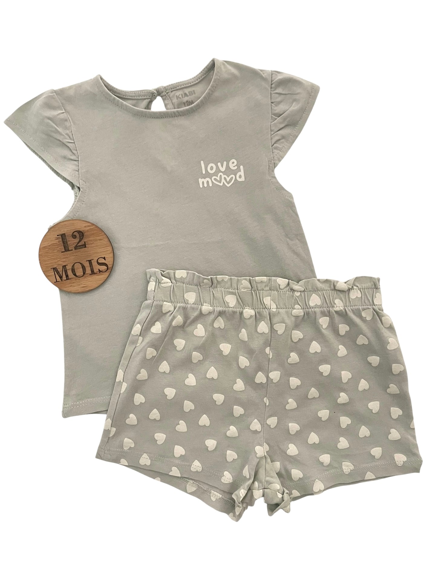 Pyjama 2 pièces / ensemble, gris-vert, Kiabi
