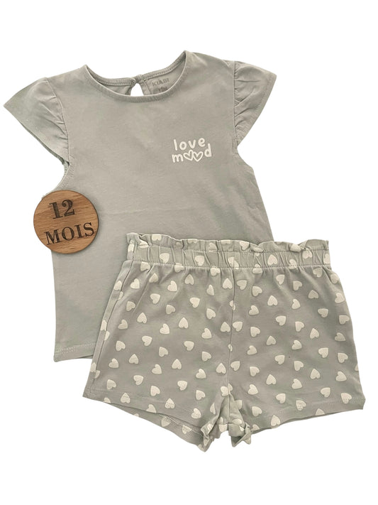 Pyjama 2 pièces / ensemble, gris-vert, Kiabi