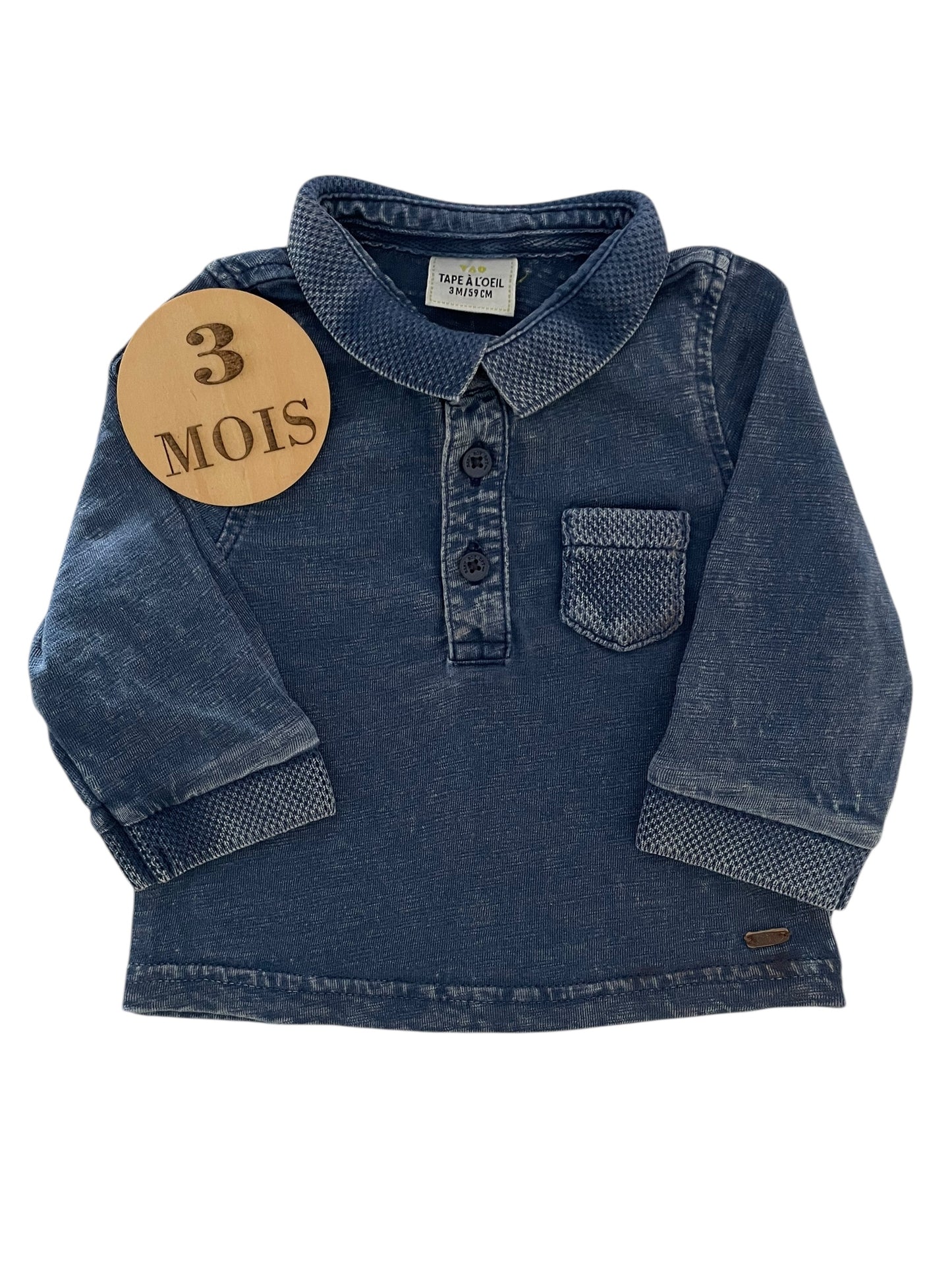 Polo, effet jean délavé, TAO