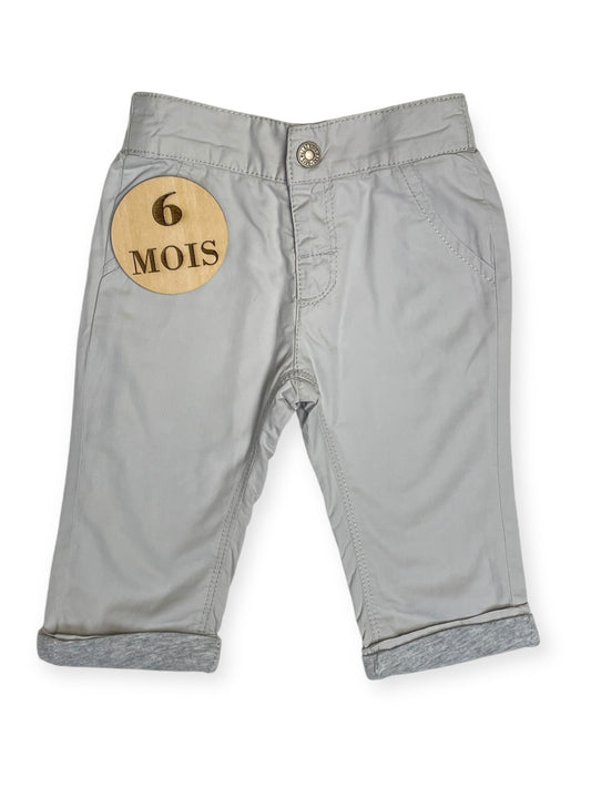 Pantalon en toile gris, doublé, Jbc