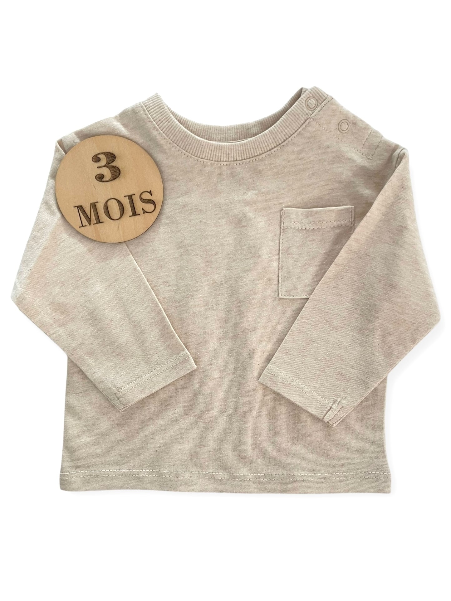 Tee-shirt uni, crème, Kiabi