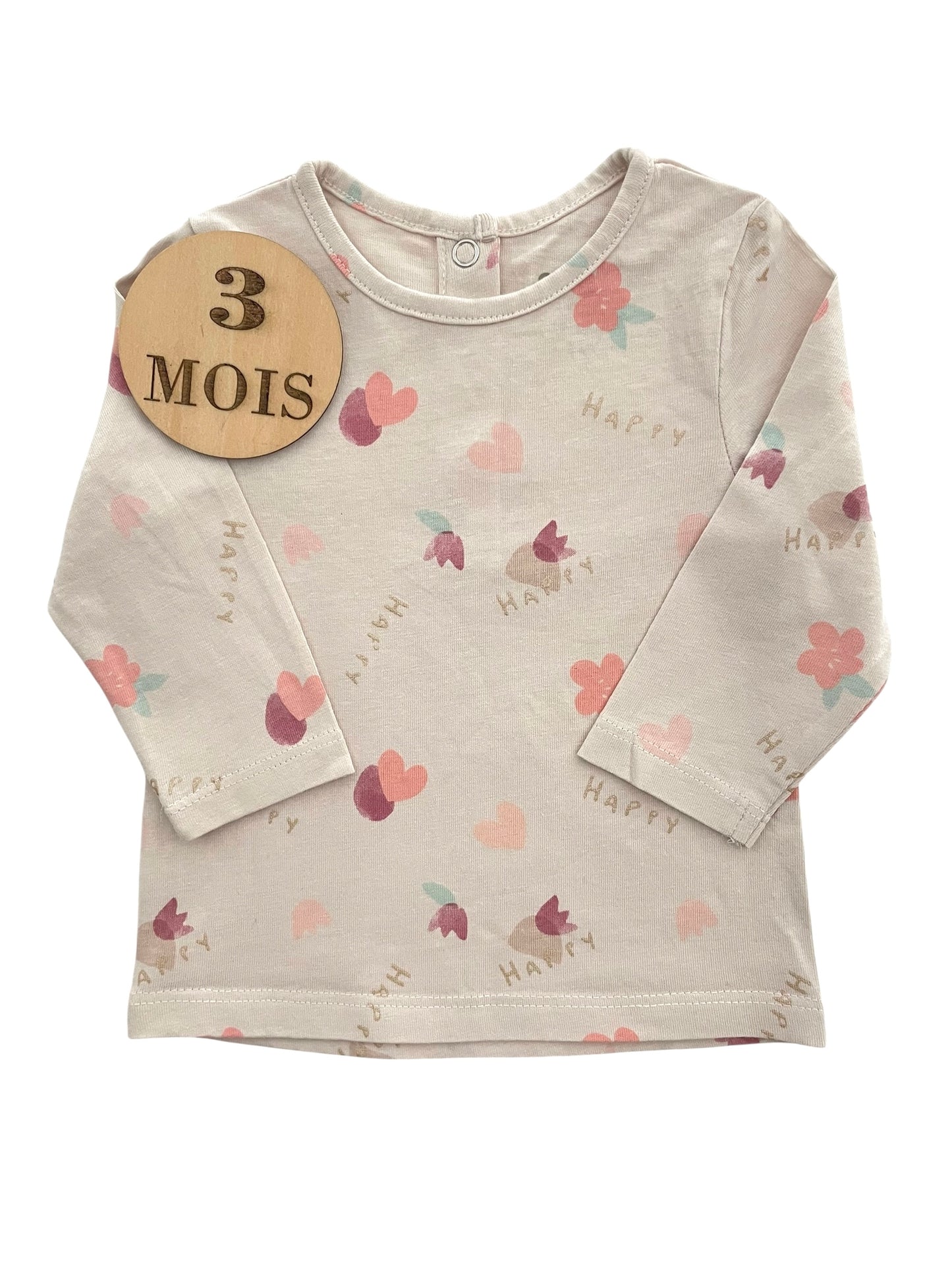 Tee-shirt écru, cœurs, Orchestra