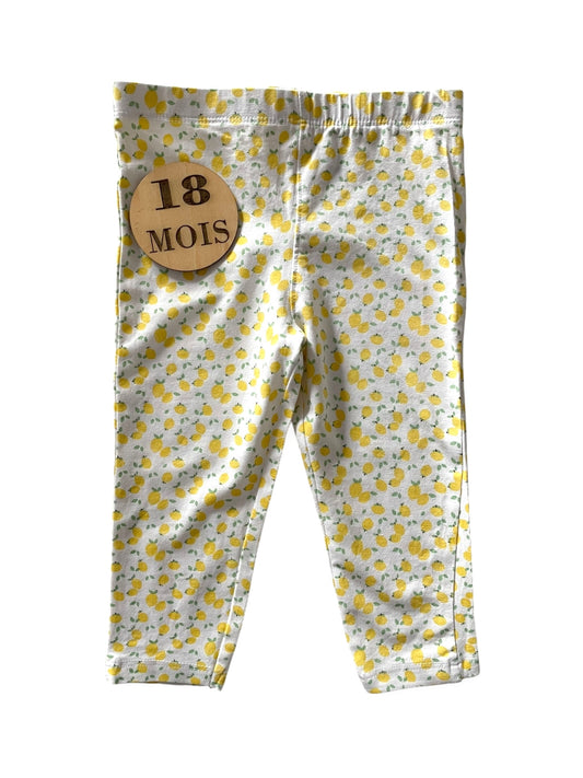 Legging blanc, citrons, mots d’enfants