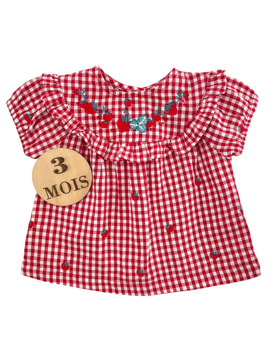 Blouse vichy fraises, Mots d’enfants