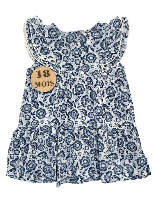 Robe bleue fleurie, Lulu Castagnette