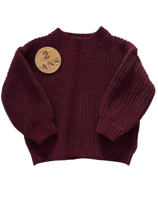 Pull en mailles, bordeaux, H&M