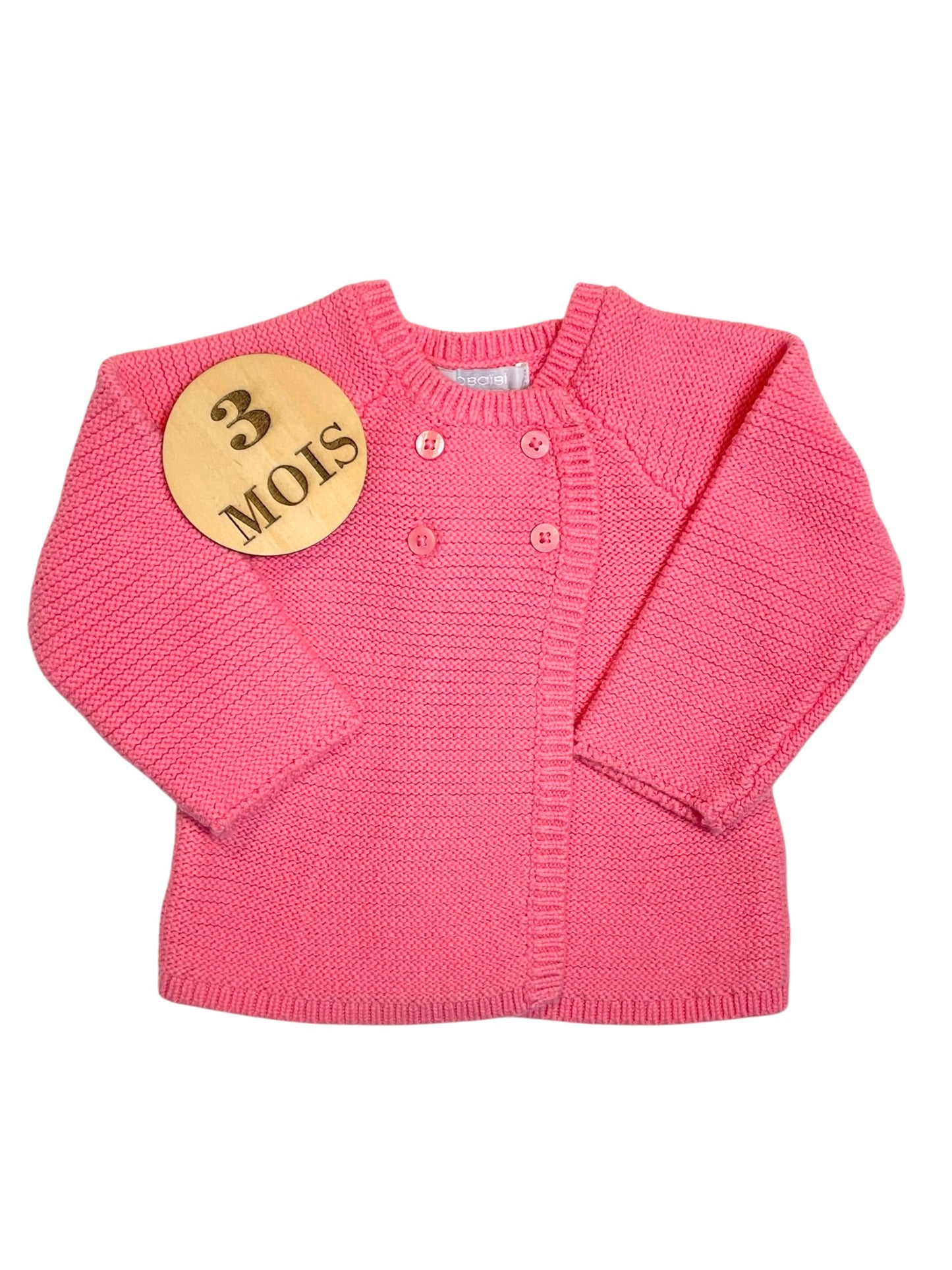 Gilet en mailles rose, Obaibi