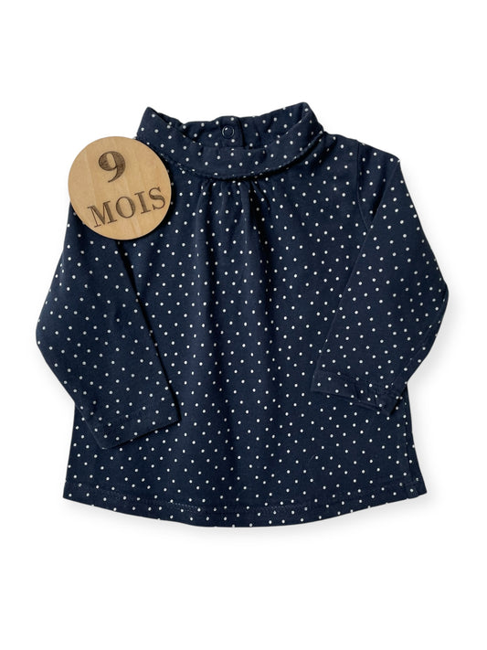 Sous-pull, bleu-marine à pois, TEX