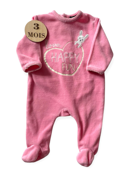 Pyjama velours, rose, Kiabi