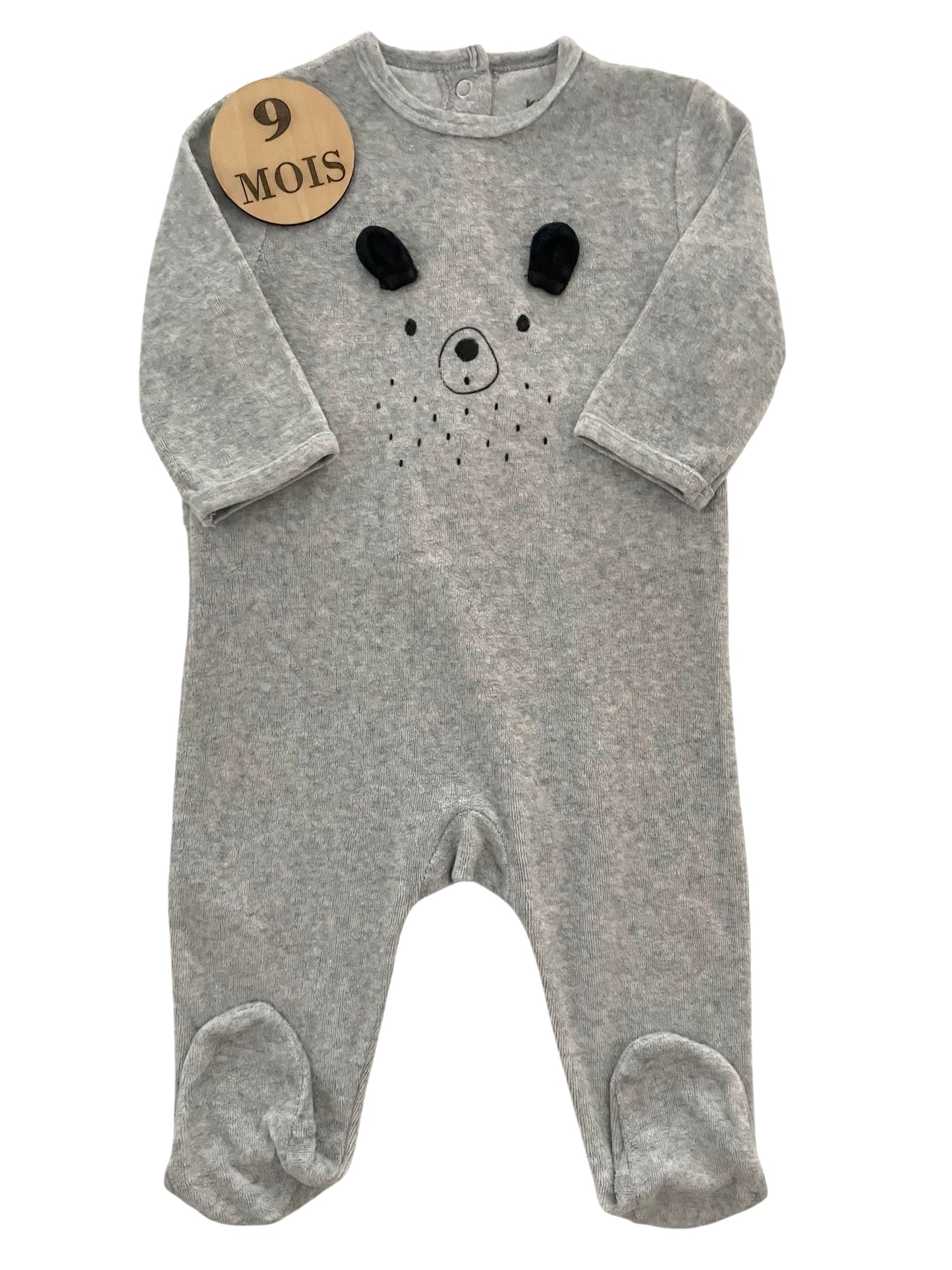 Pyjama velours gris, Kiabi