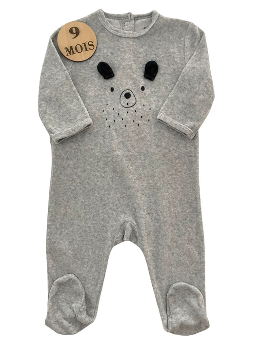 Pyjama velours gris, Kiabi