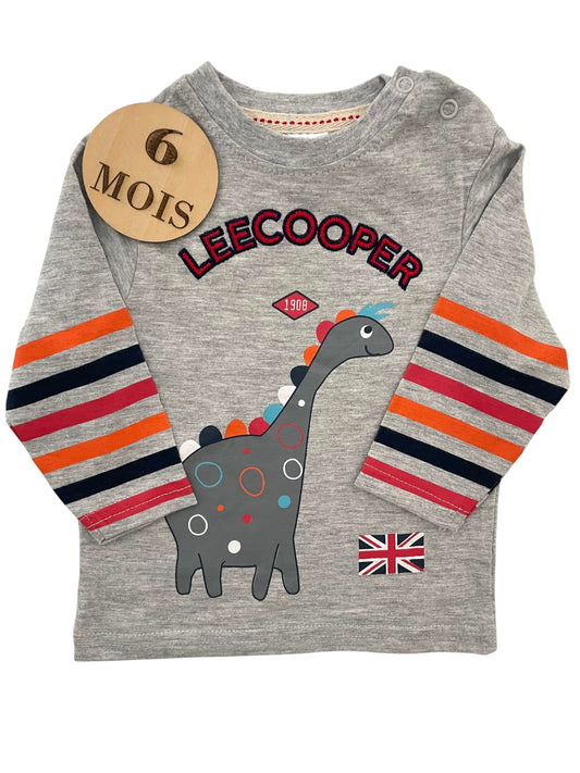 Tee-shirt gris, dinosaure, Lee Cooper