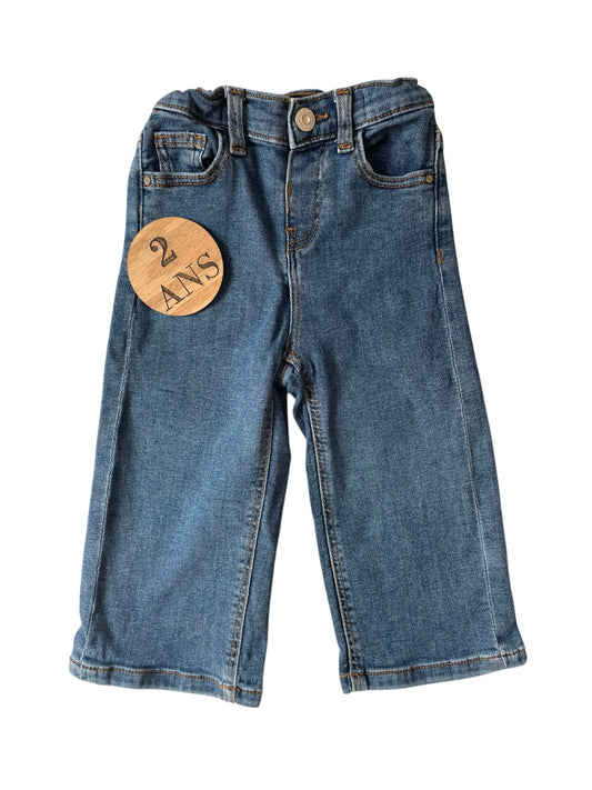 Jean bleu, coupe large, Mango