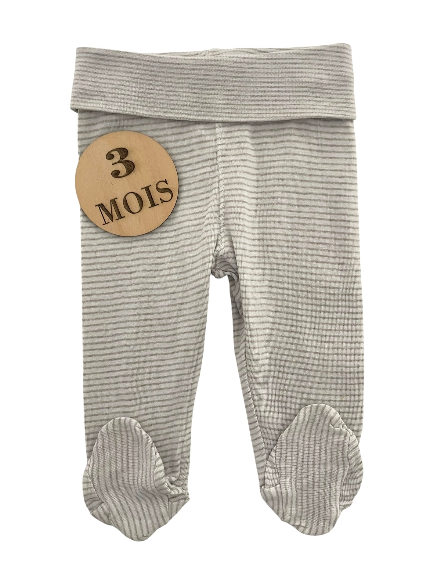 Legging à pieds rayé gris, H&M