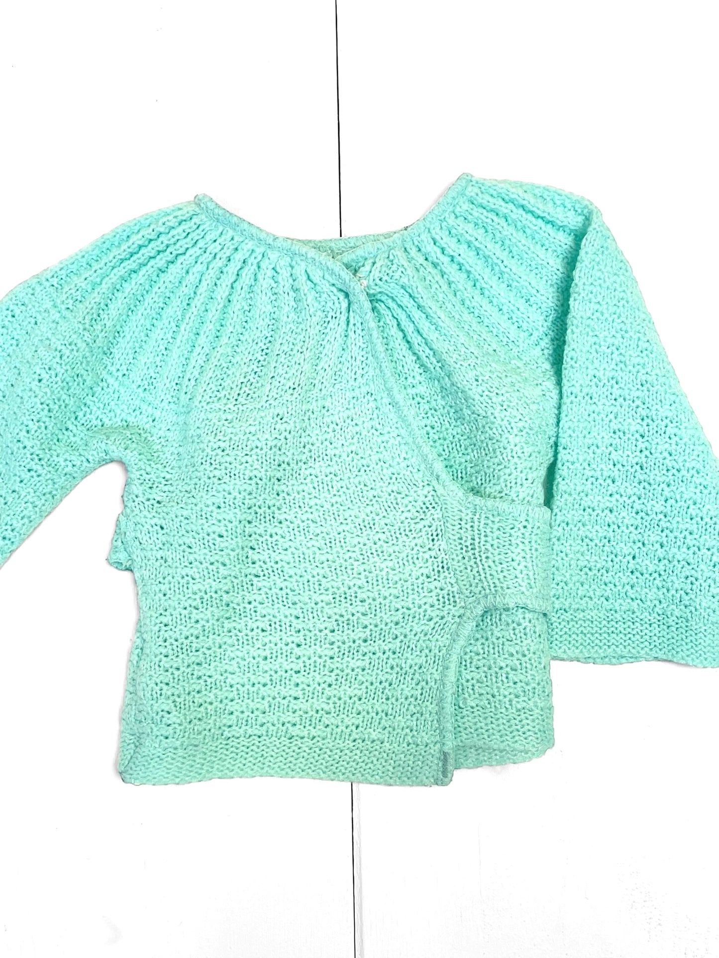 Brassière tricot turquoise, faite main