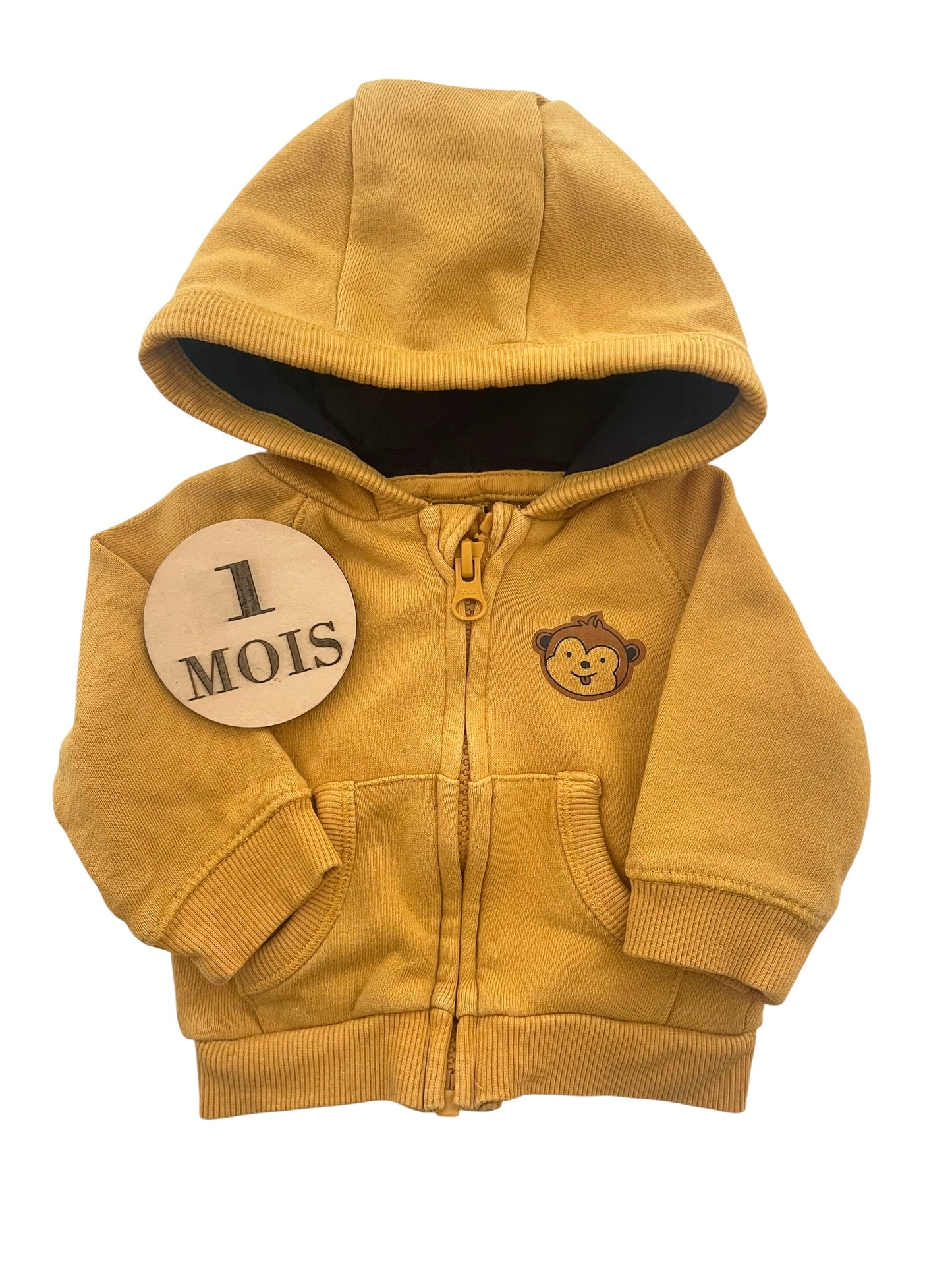 Gilet à capuche, moutarde, Kiabi