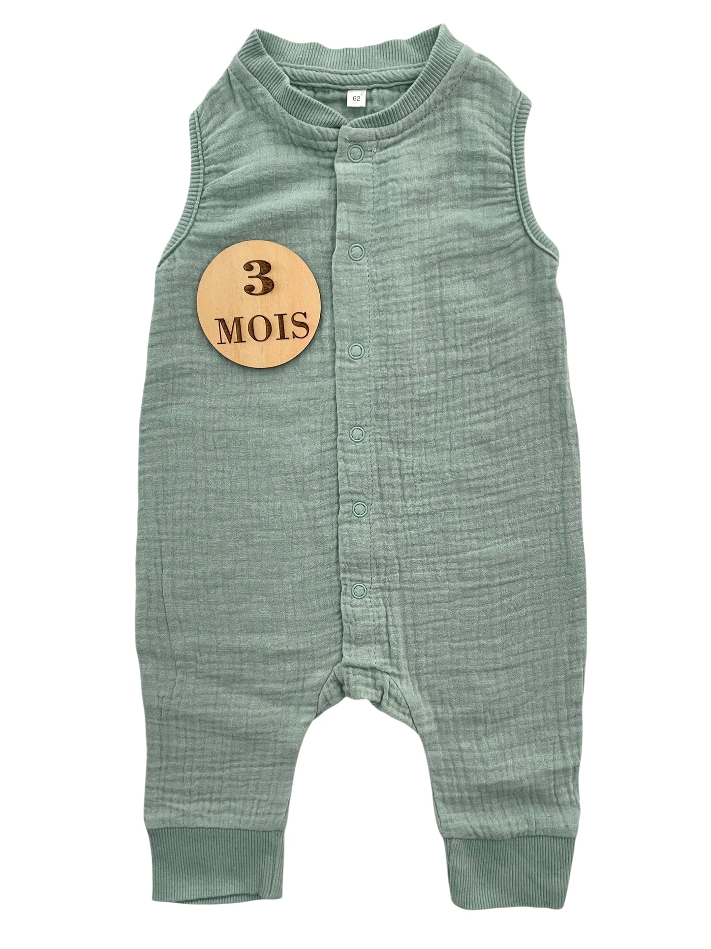 Combipantalon gaze de coton, bleu-vert