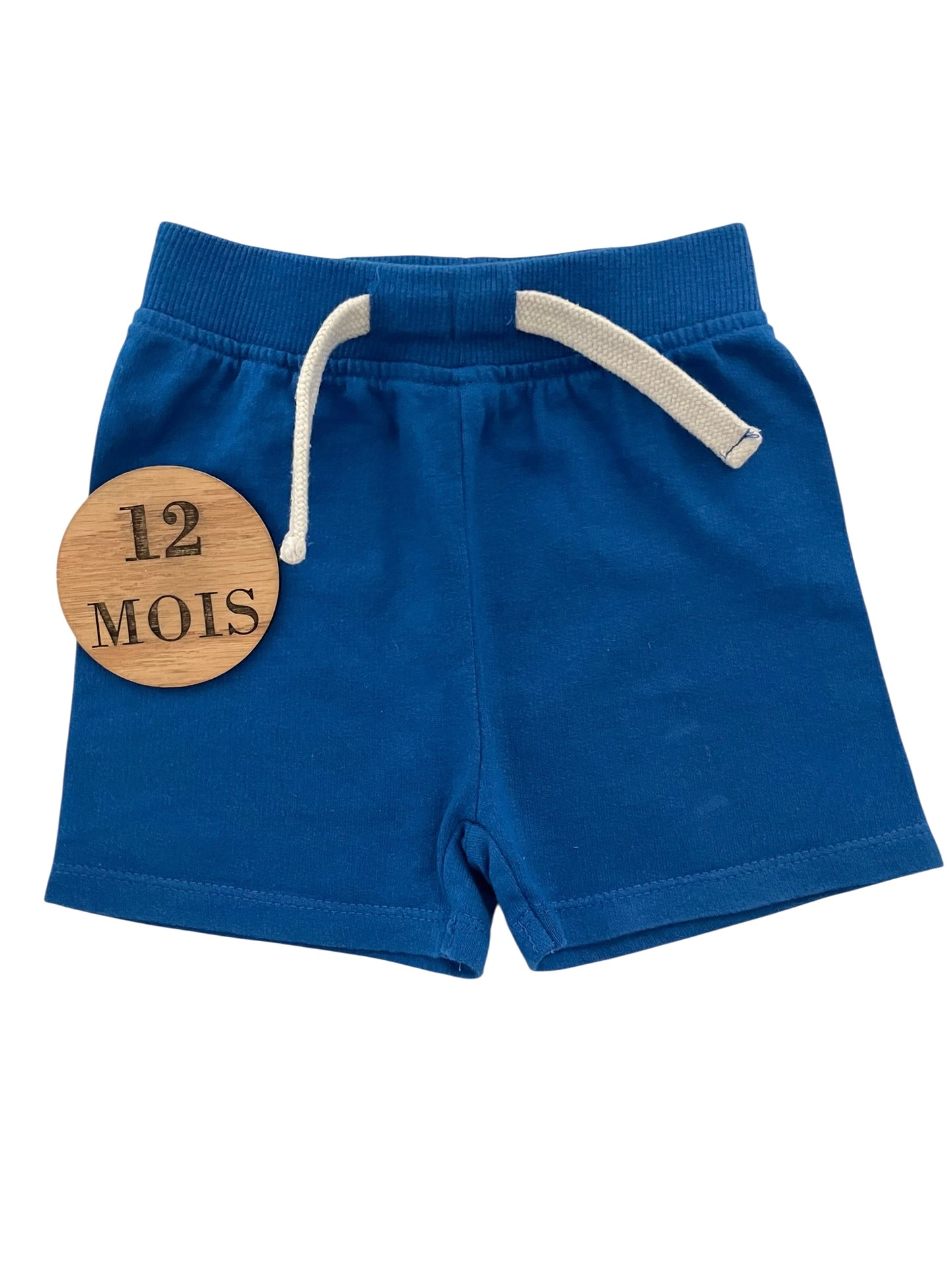 Short coton bleu