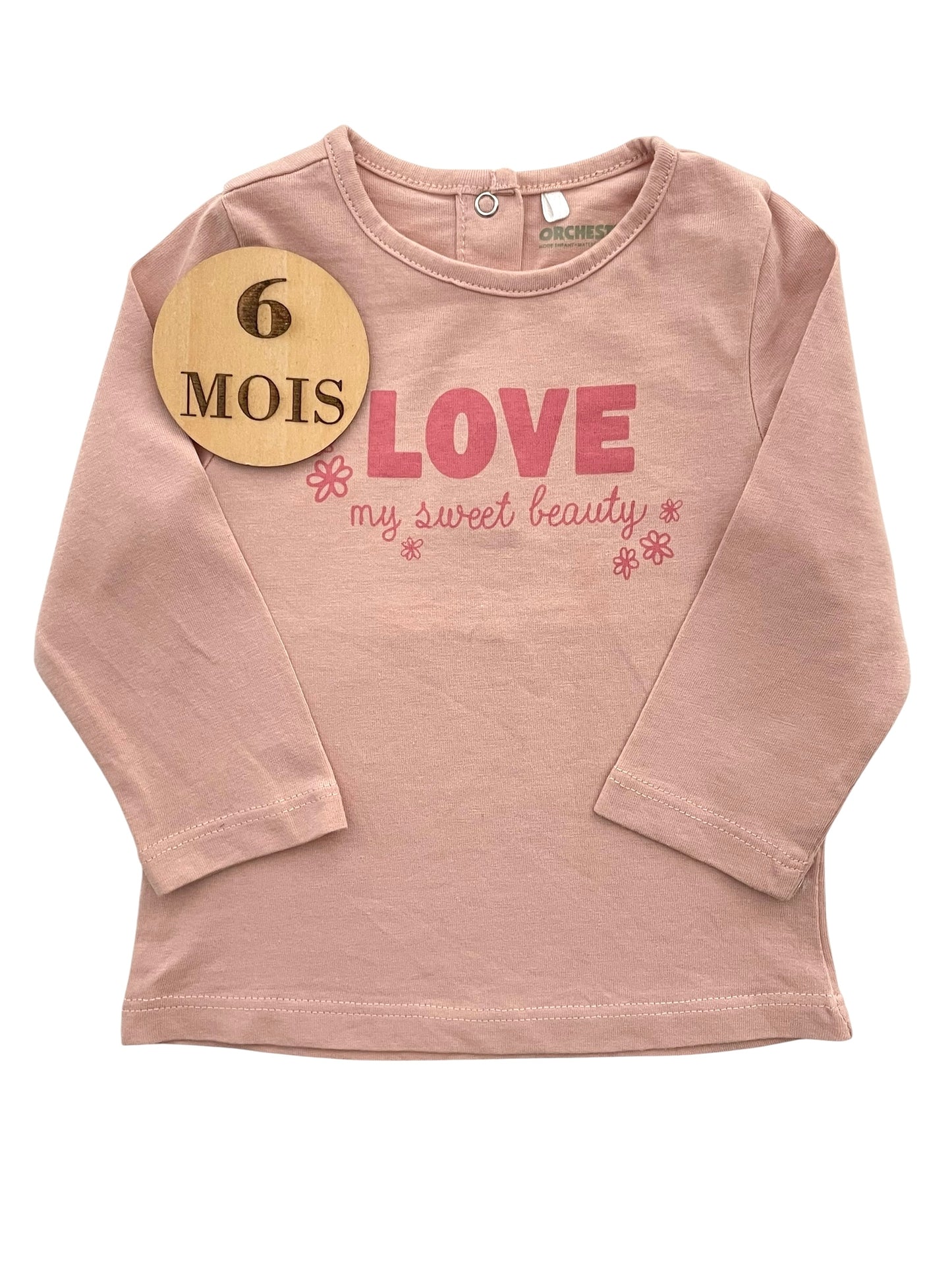 Tee-shirt rose, love, TAO