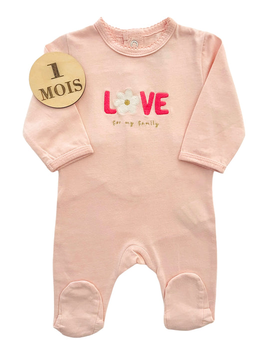 Pyjama coton rose, love, Kiabi