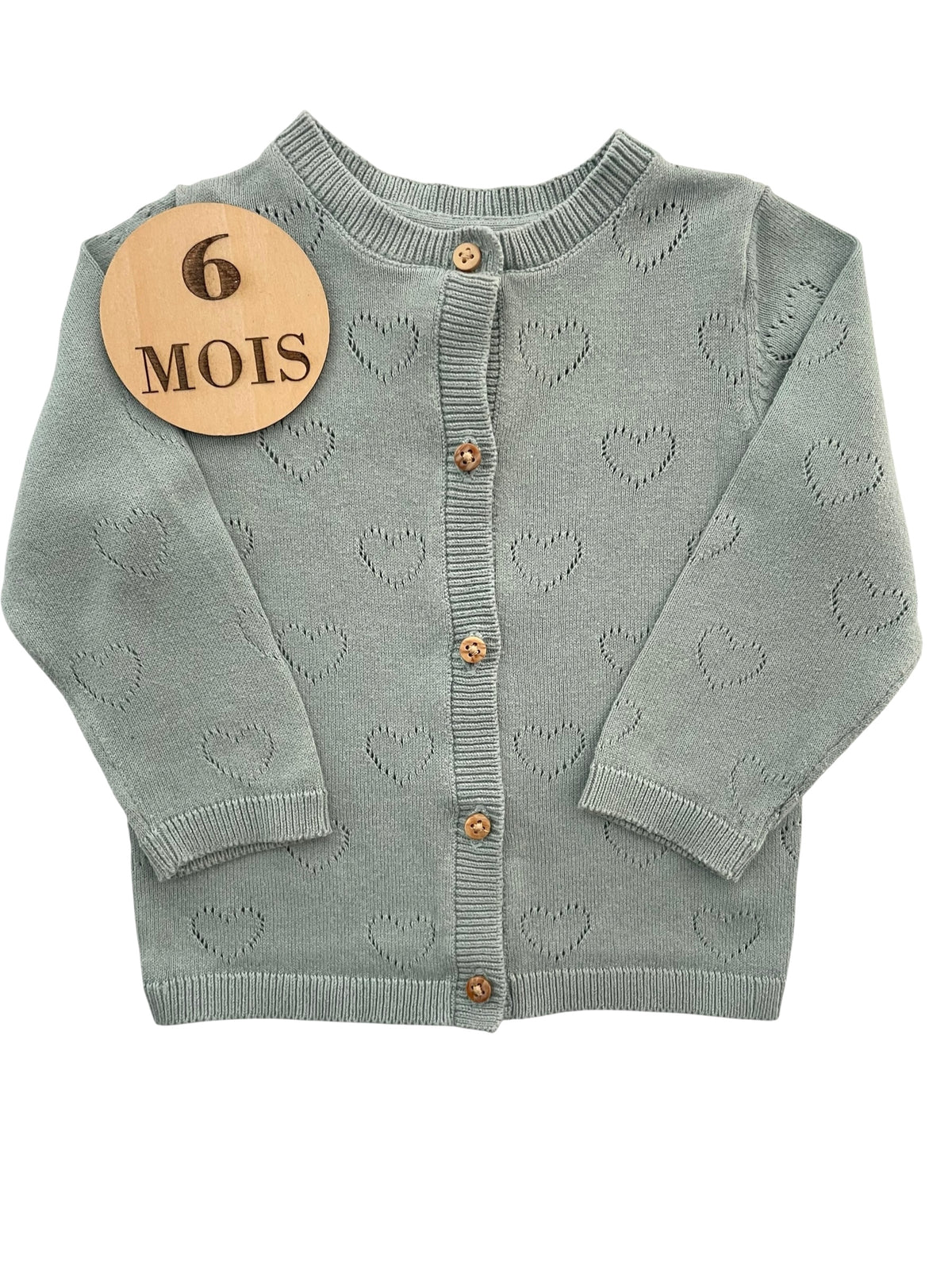 Gilet fin vert, Vertbaudet