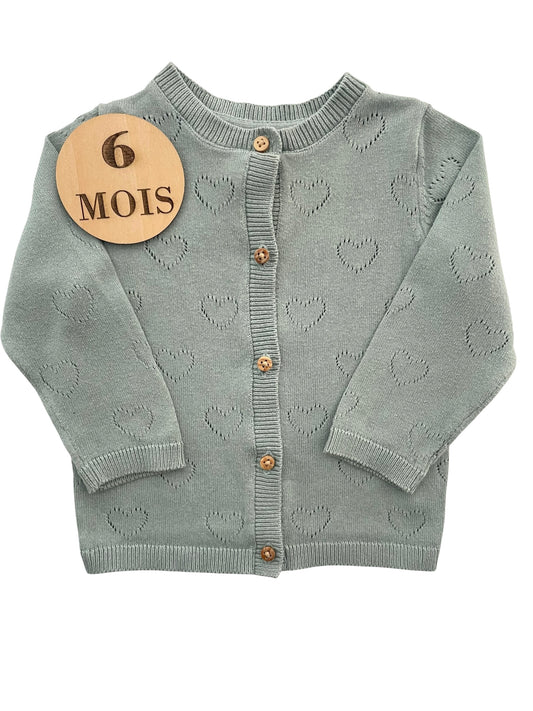 Gilet fin vert, Vertbaudet