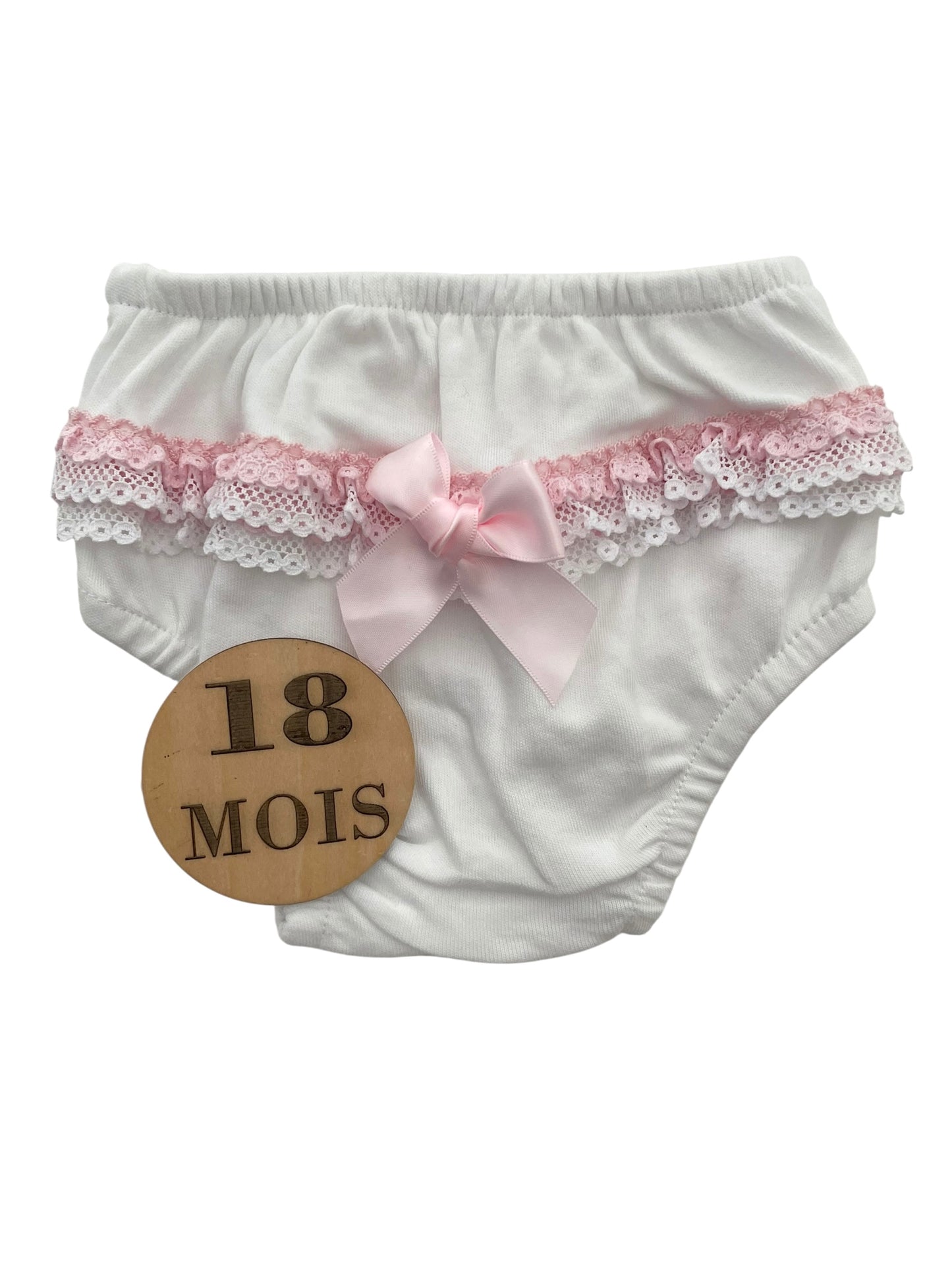 Bloomer blanc, noeud rose