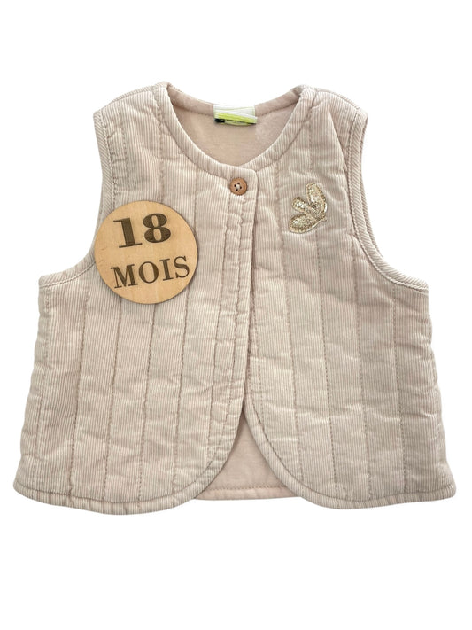 Gilet sans manche velours, crème, TAO