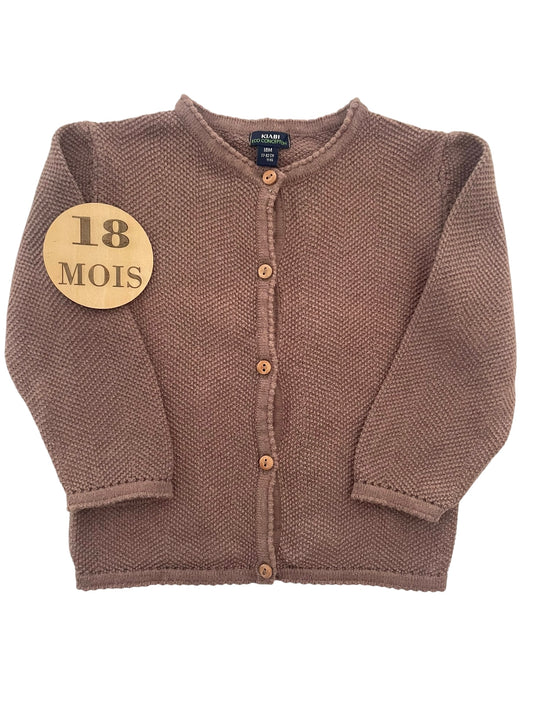 Gilet fin marron, Kiabi