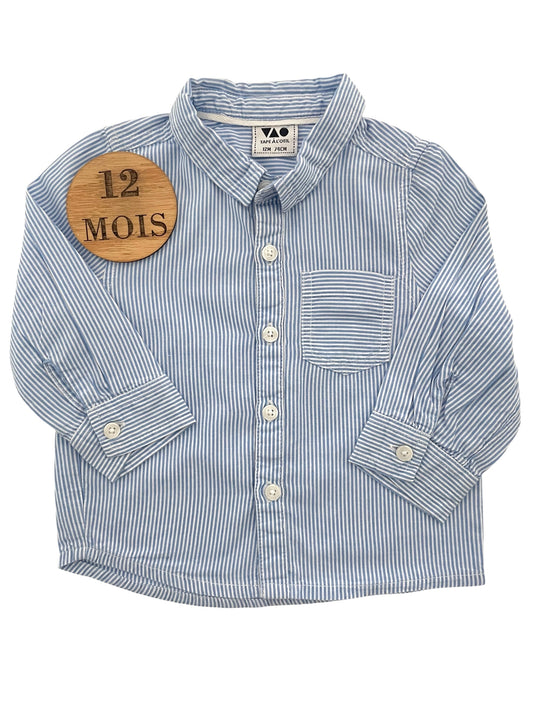 Chemise rayée, bleu, TAO
